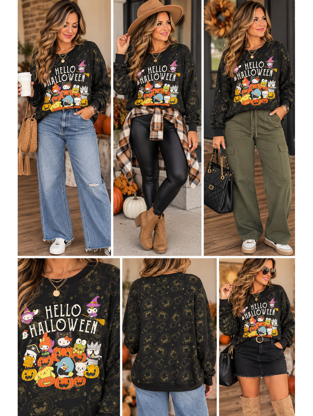 Hello Kitty Hello Halloween Sweatshirt Size XL